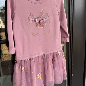 Zunie Purple Unicorn Long Sleeve Dress